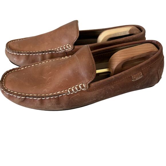 Polo Leather Driving Loafers Woodley Sz 11D  Preppy Y2K LightAcademia - Picture 8 of 10